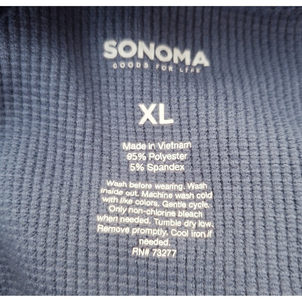 Sonoma Ladies Blue Cozy‎ Waffle Pullover Long Sleeve Top Extra Large - Picture 6 of 6